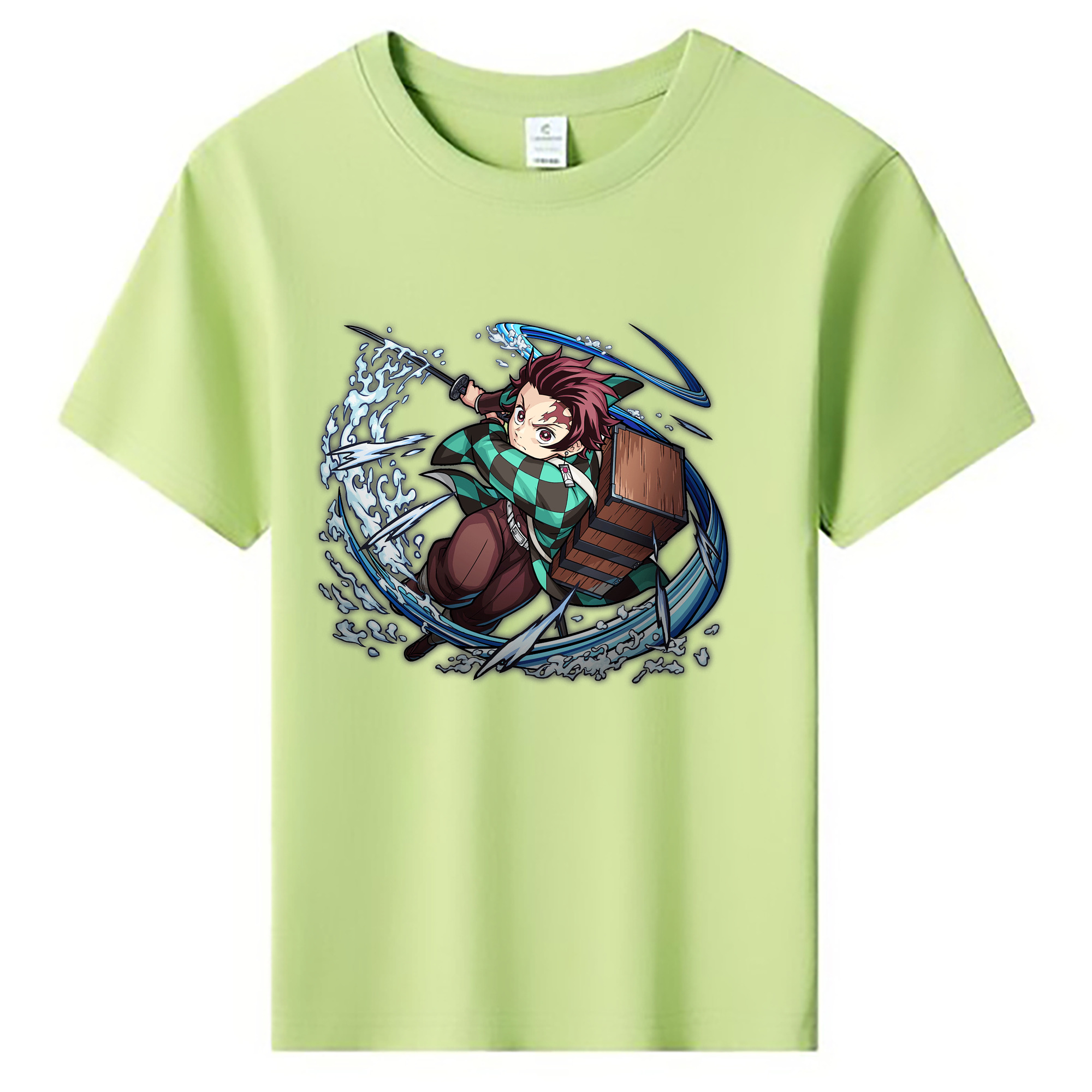 （画像用） 鬼滅の刃 竈門 炭治郎／かまど たんじろう Kamado Tanjirou 綿100％キッズTシャツ（フロントプリント）